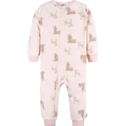 3-Pack Infant & Toddler Girls Pink Deer Footless Fleece Pajamas