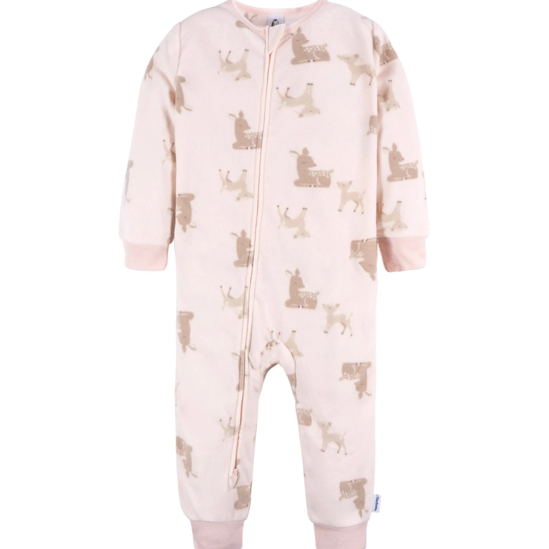 3-Pack Infant & Toddler Girls Pink Deer Footless Fleece Pajamas
