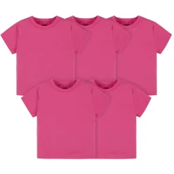 5-Pack Infant & Toddler Hot Pink Premium Short Sleeve Tees