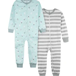 2-Pack Infant & Toddler Snowman Stripe Snug Fit Footless Pajamas