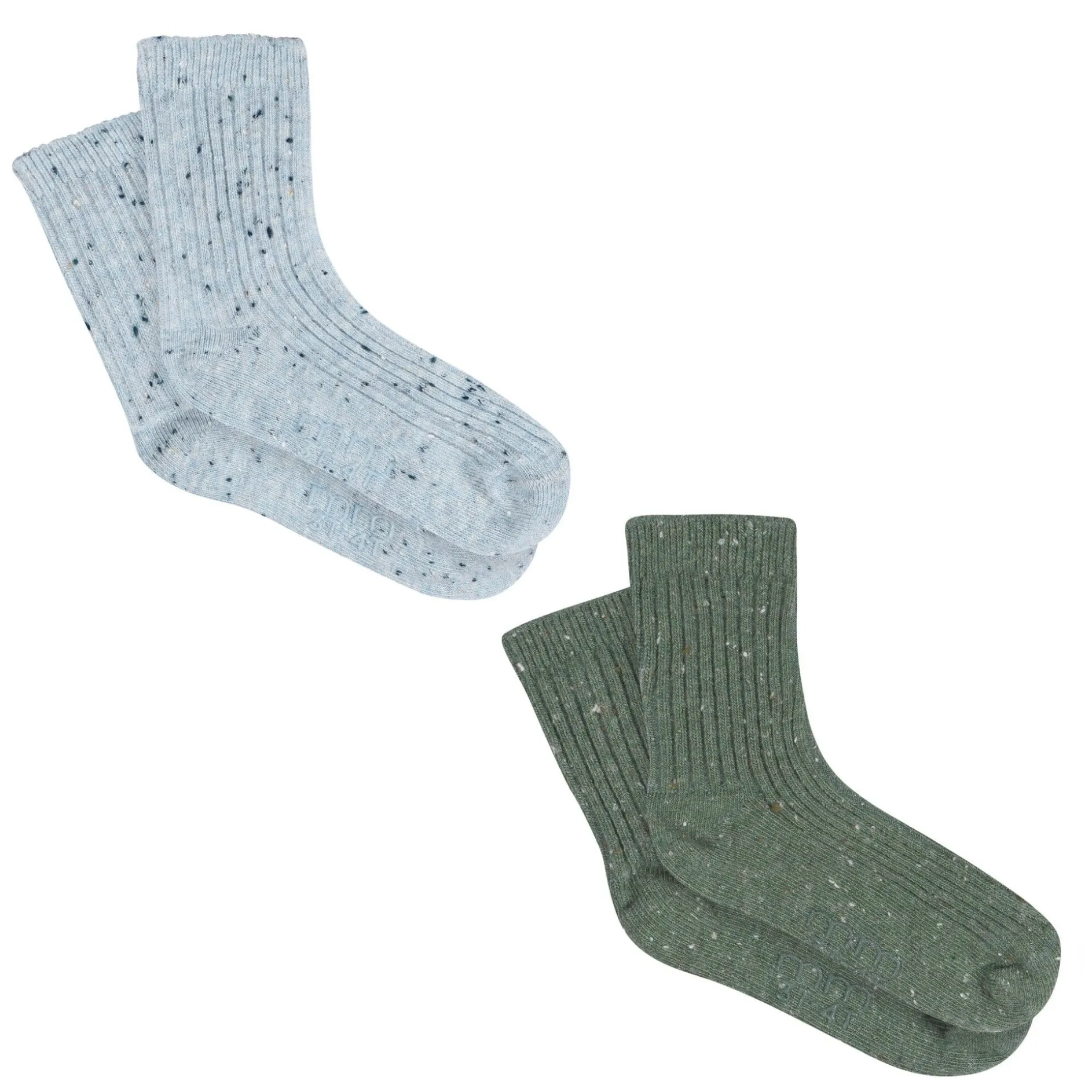 2-Pack Toddler Boys Blue & Green Ribbed Socks