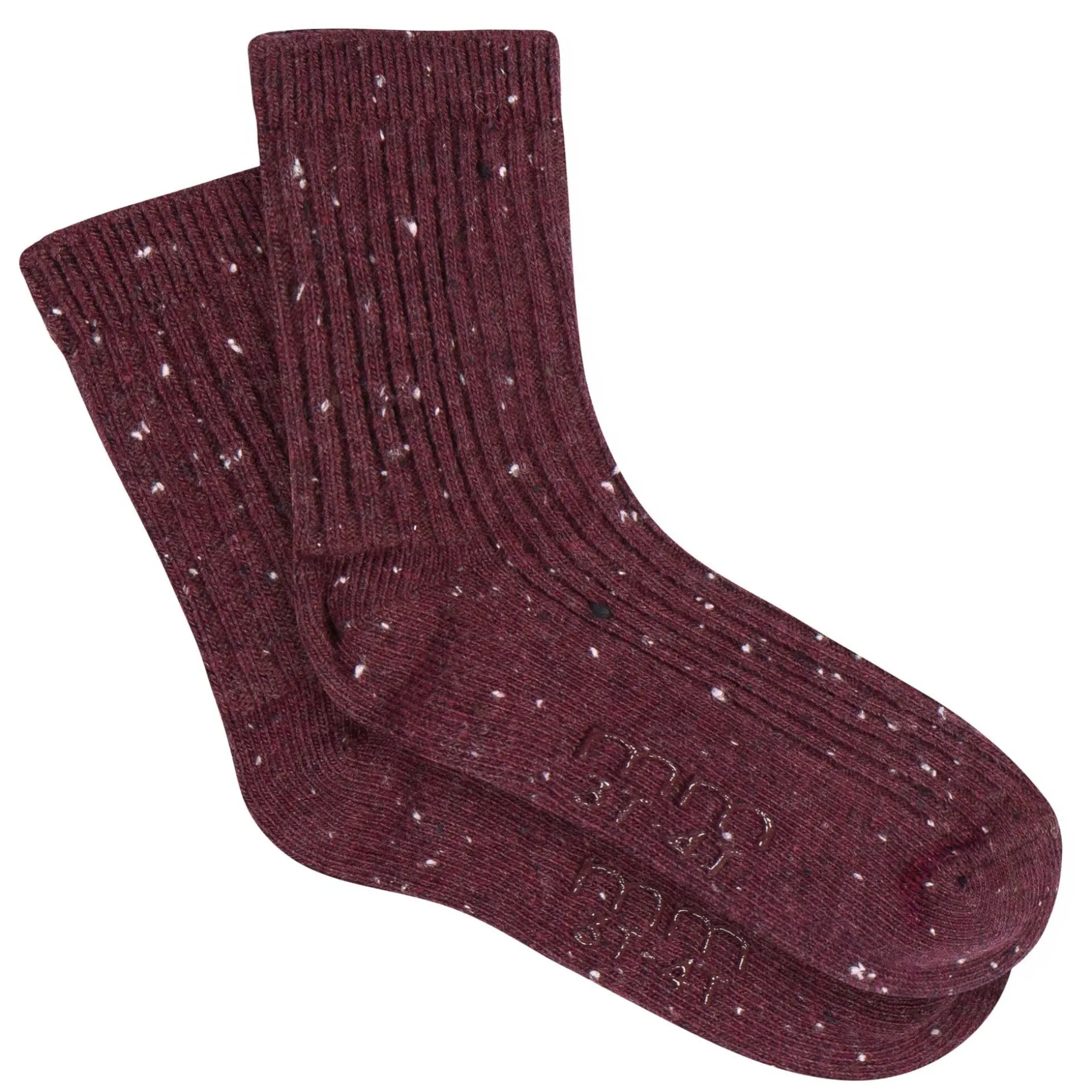 2-Pack Toddler Boys Tan & Burgundy Ribbed Socks