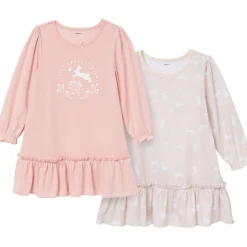 2-Pack Toddler Girls Bunny Long Sleeve Nightgowns