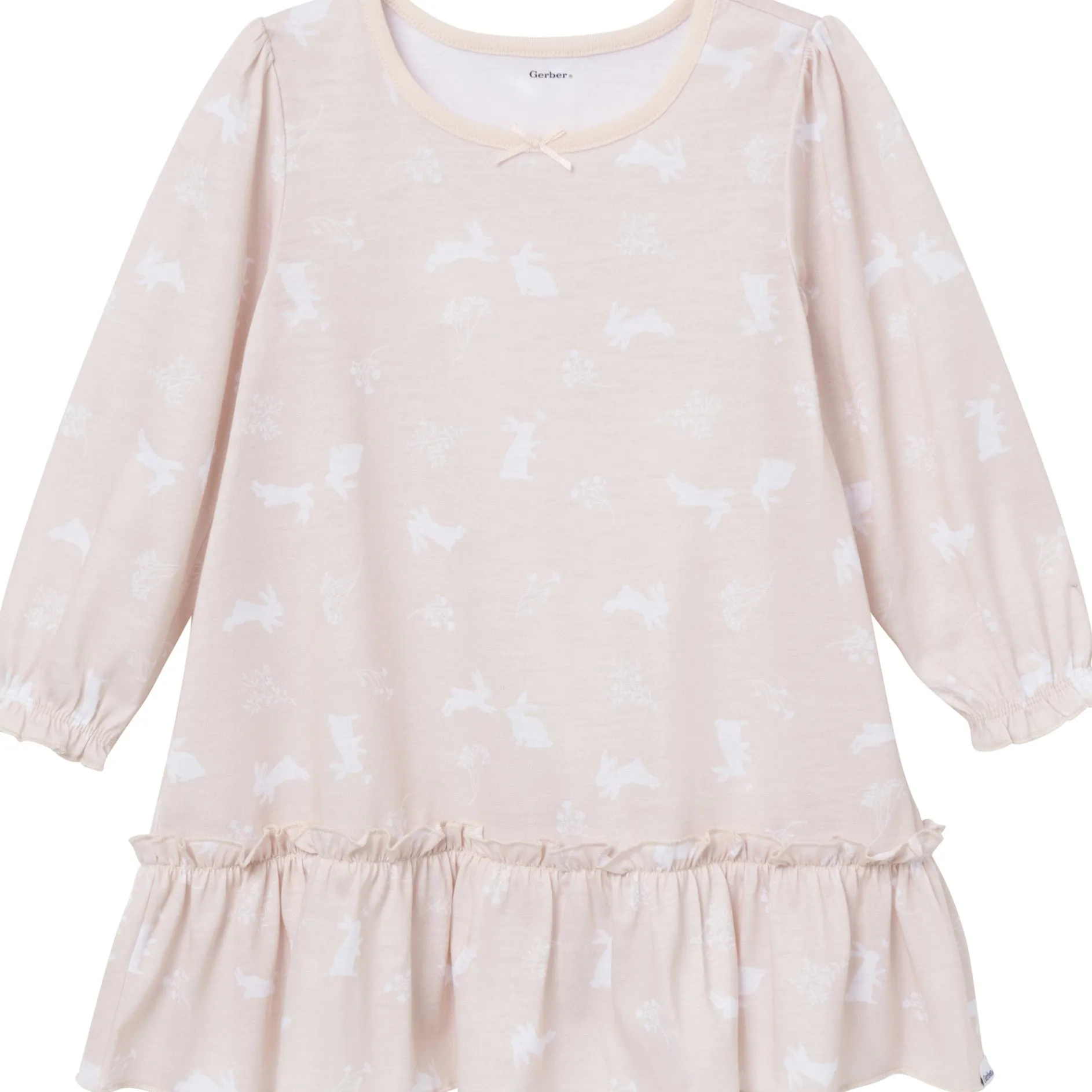 2-Pack Toddler Girls Bunny Long Sleeve Nightgowns