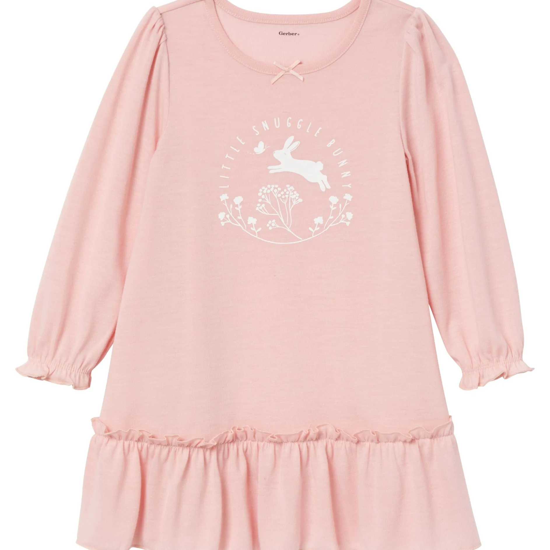 2-Pack Toddler Girls Bunny Long Sleeve Nightgowns