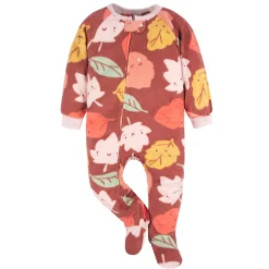 2-Pack Toddler Girls Leaves Fleece Pajamas
