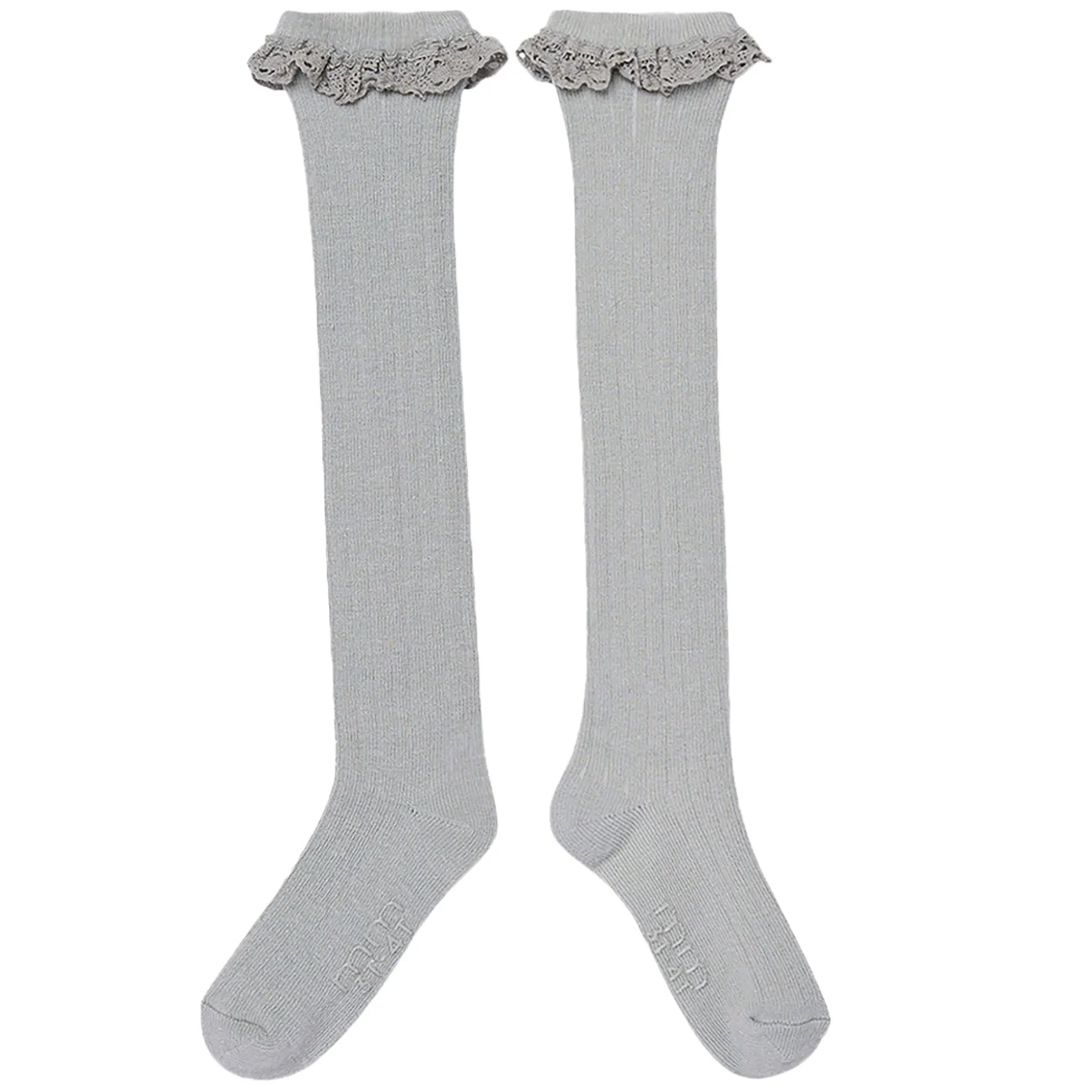 2-Pack Toddler Girls Neutral Lace Knee Socks