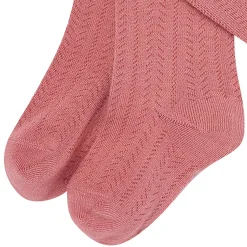 2-Pack Toddler Girls Pink Pointelle Ribbed Tights