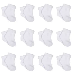 12-Pack White Terry Socks