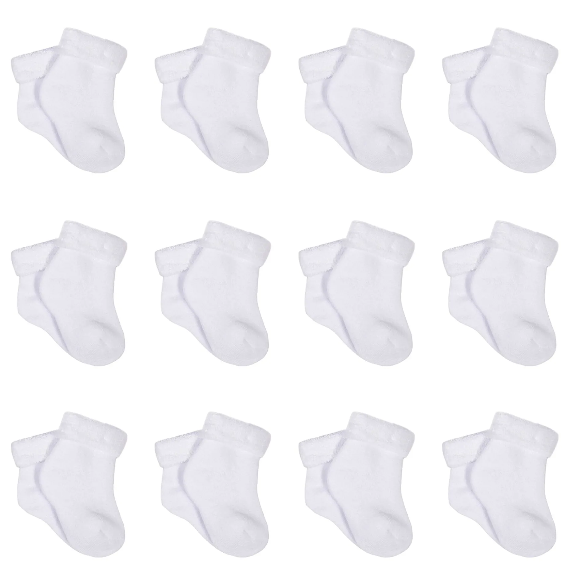 12-Pack White Terry Socks