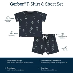 2-Piece Baby and Toddler Boys Anchor T-Shirt and Shorts Set