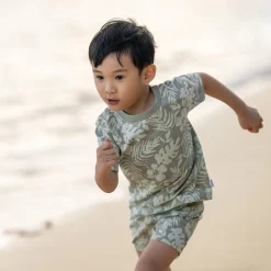 2-Piece Baby and Toddler Boys Tropical Leaves T-Shirt and Shorts Set
