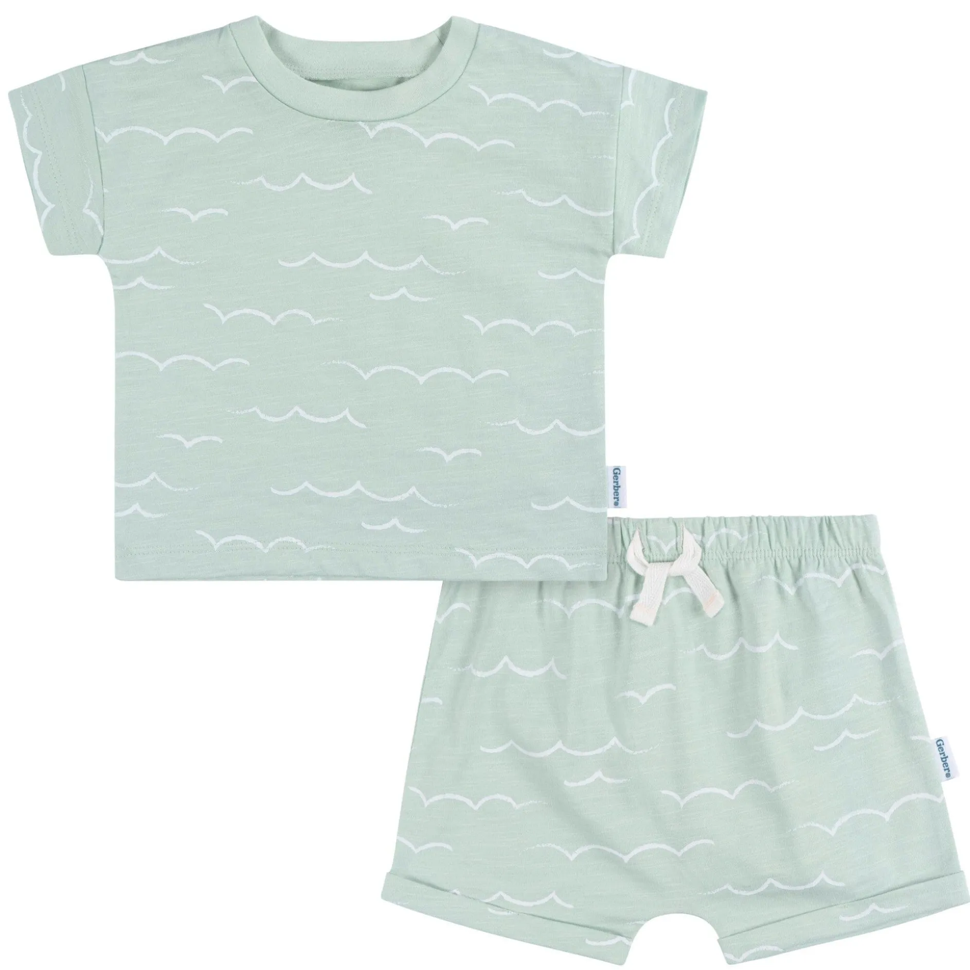 2-Piece Baby and Toddler Boys Waves T-Shirt and Shorts Set