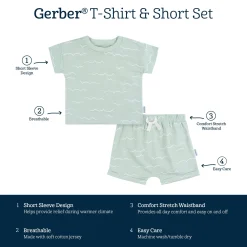 2-Piece Baby and Toddler Boys Waves T-Shirt and Shorts Set