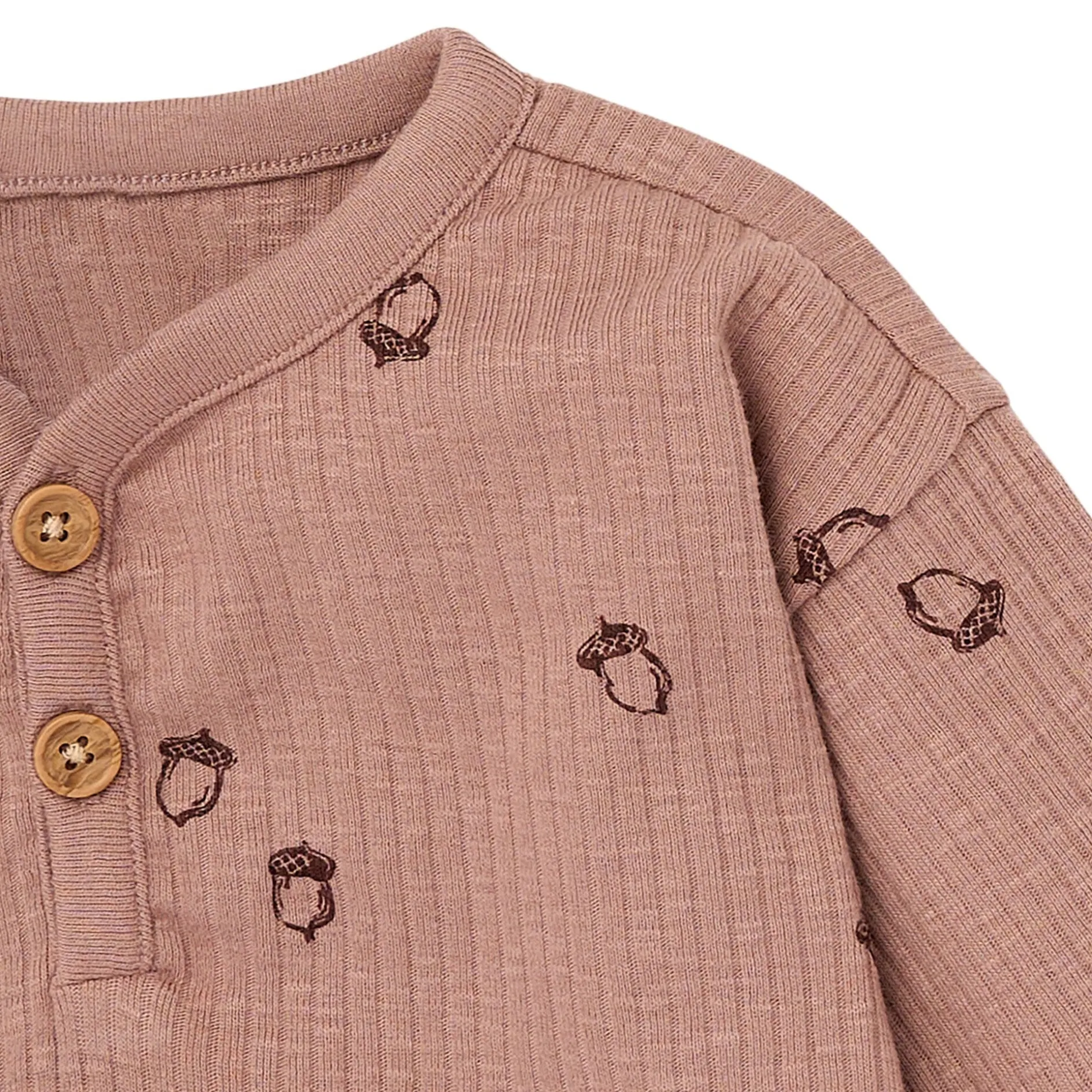 4-Piece Baby Boys Acorns Henley Tops and Pants Set