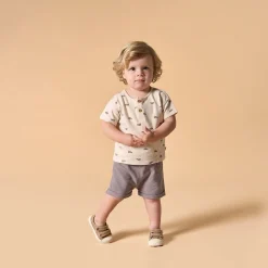 2-Piece Baby Boys Beach Buggys Henley Shirt and Shorts Set