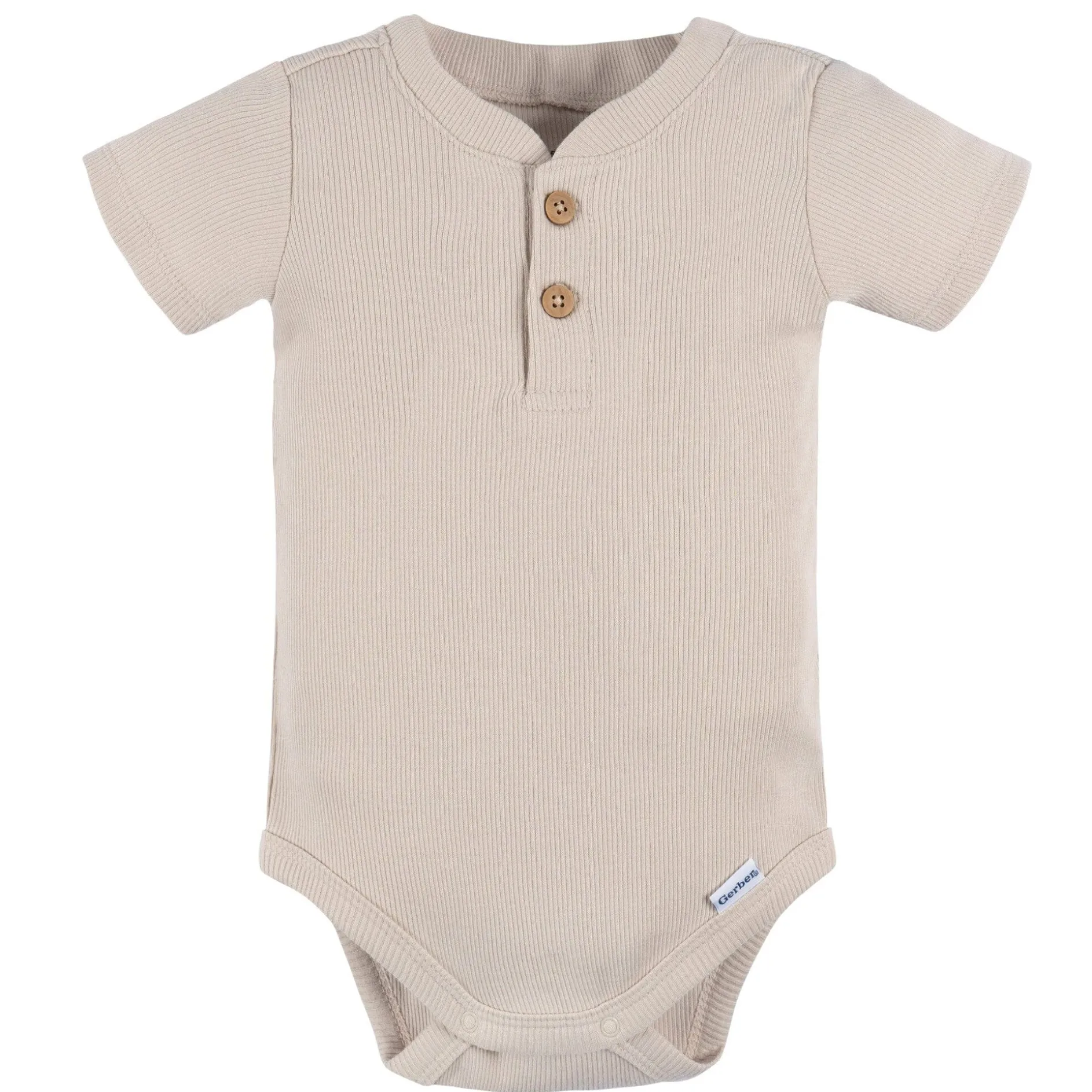 2-Piece Baby Boys Beige Bodysuit and Shorts Set