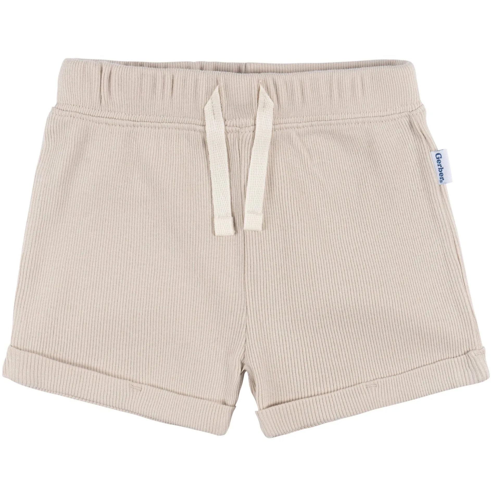 2-Piece Baby Boys Beige Bodysuit and Shorts Set