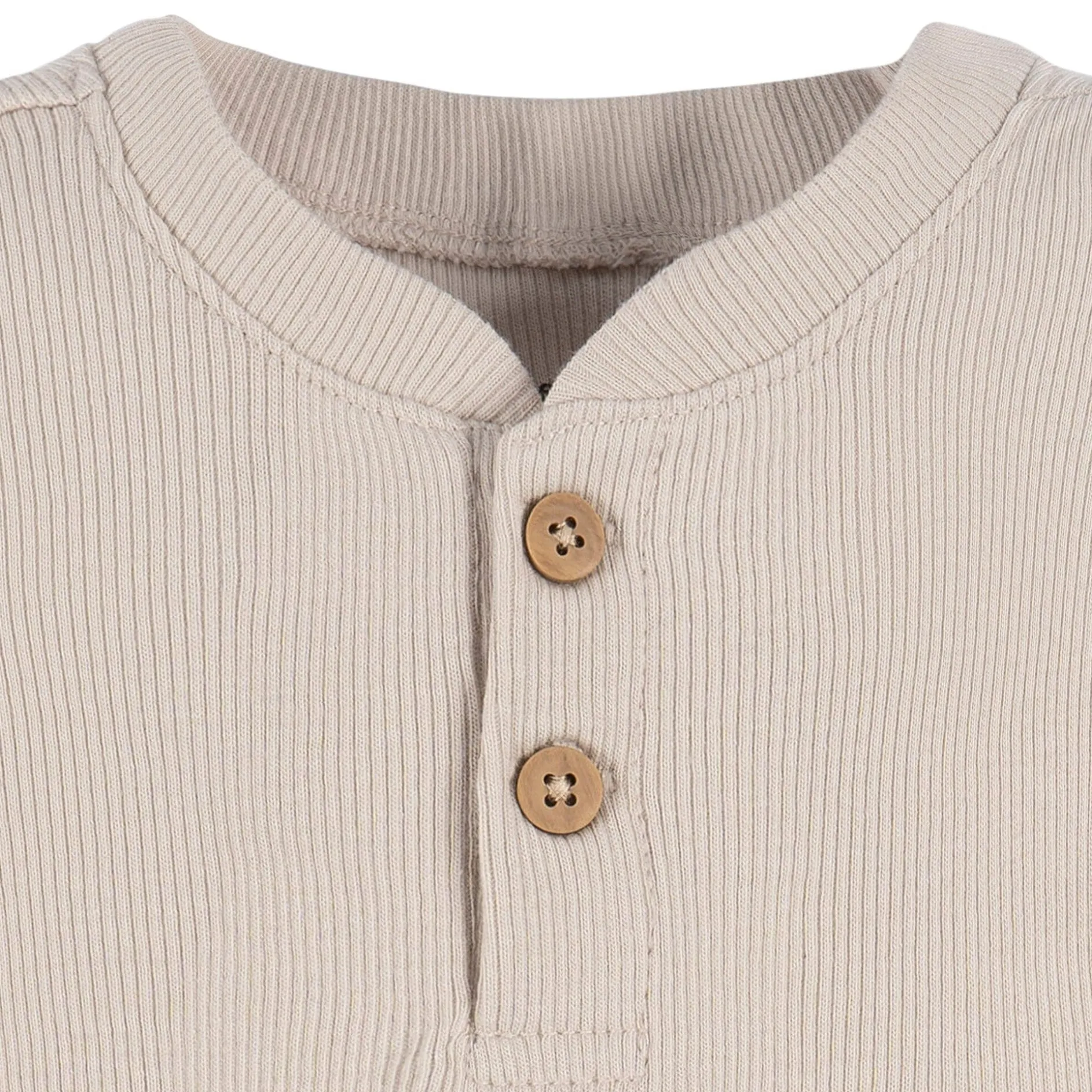 2-Piece Baby Boys Beige Bodysuit and Shorts Set