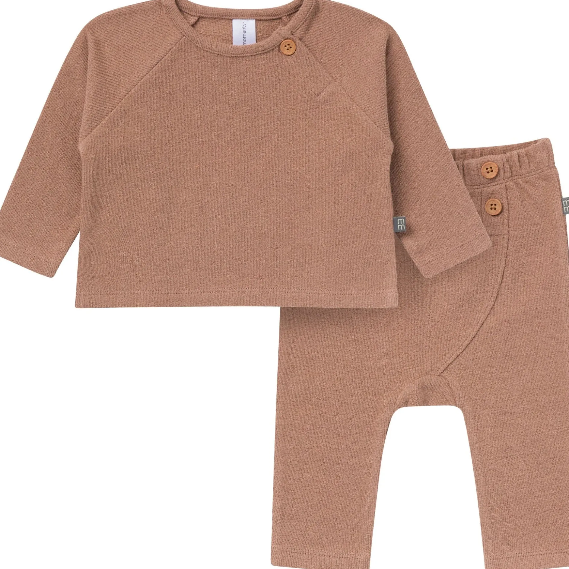 2-Piece Baby Boys Brown Raglan Top and Pant Set
