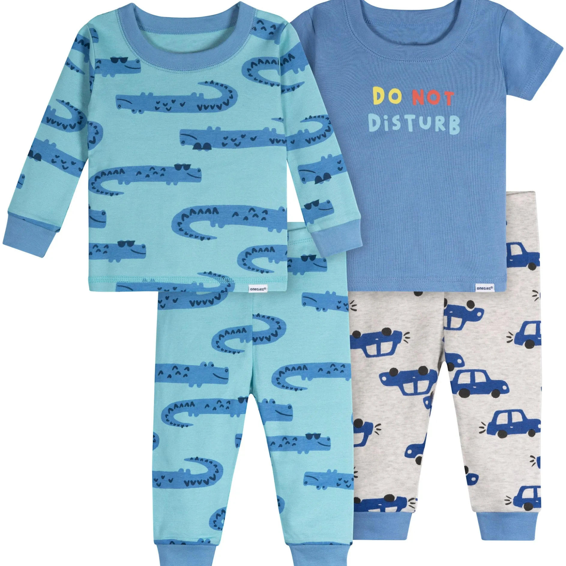4-Piece Baby Boys Cars Pajamas Sets