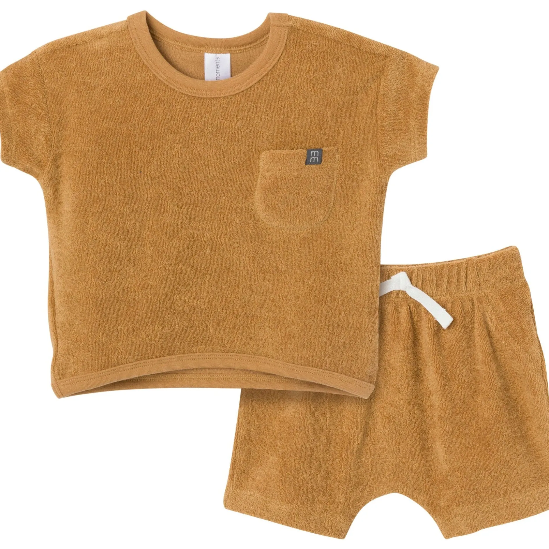 2-Piece Baby Boys Cinnamon Stripe Shirt and Short Set