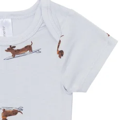 4-Piece Baby Boys Dachshund Surf Bodysuits and Pants Viscose Set
