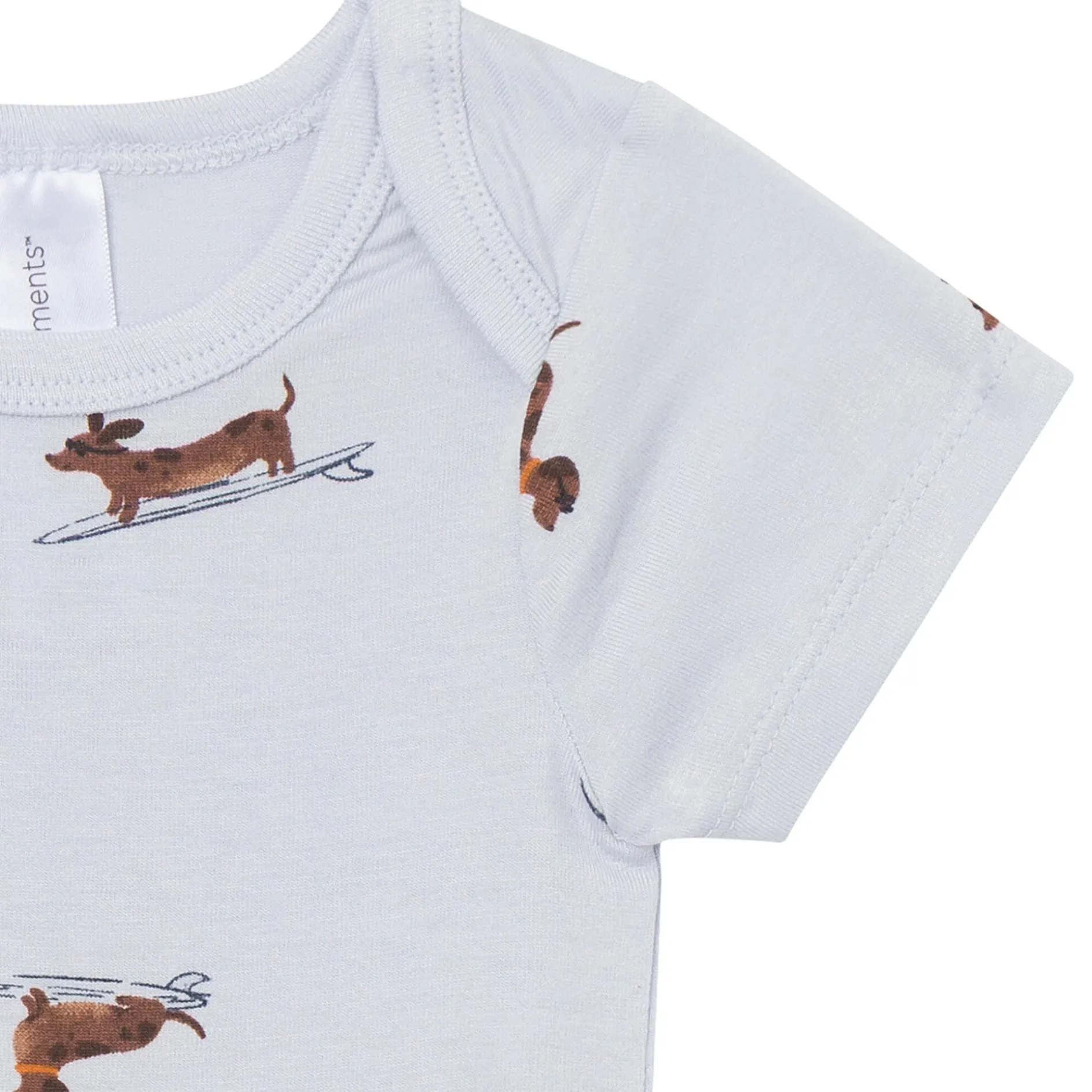 4-Piece Baby Boys Dachshund Surf Bodysuits and Pants Viscose Set