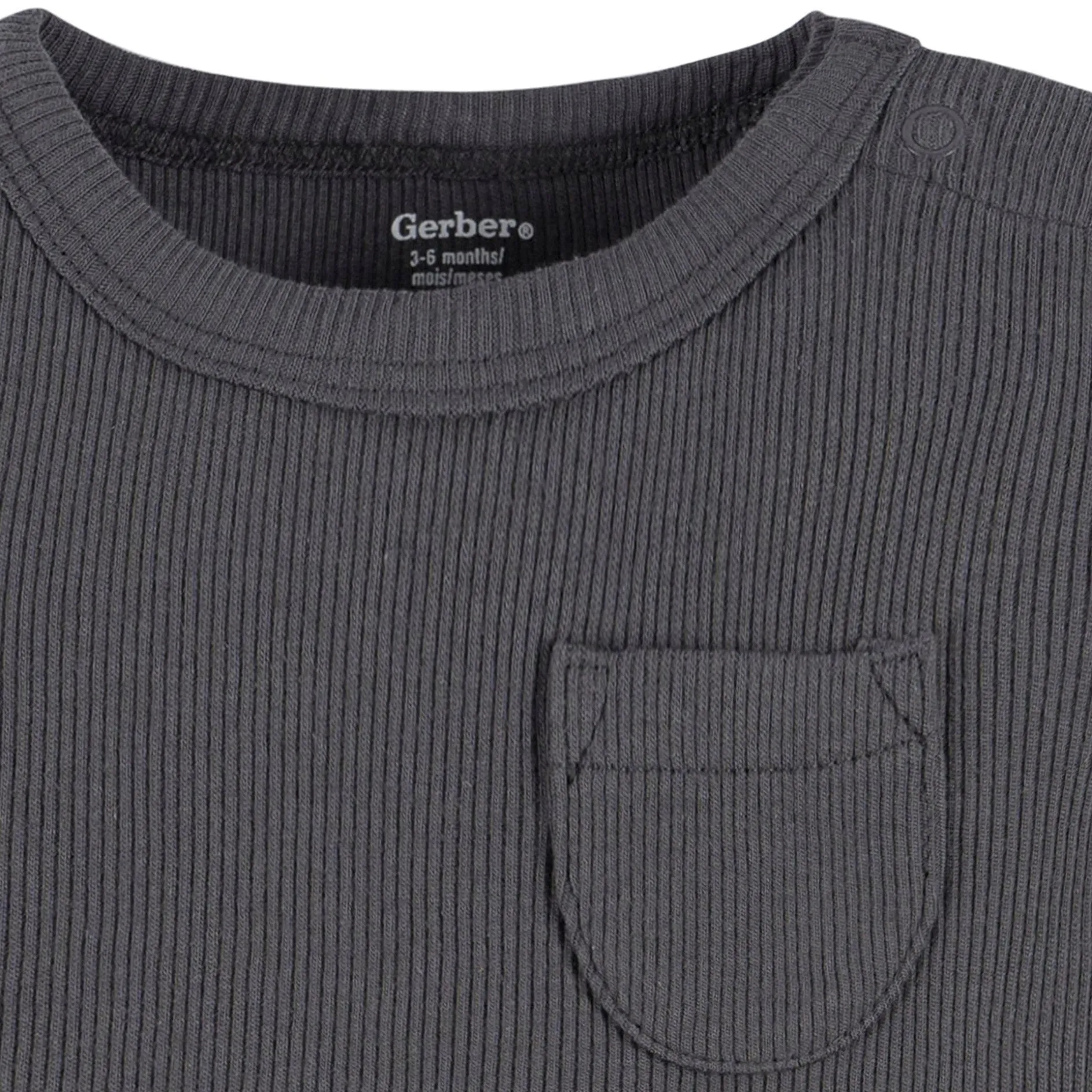 2-Piece Baby Boys Dark Grey Bodysuit and Shorts Set