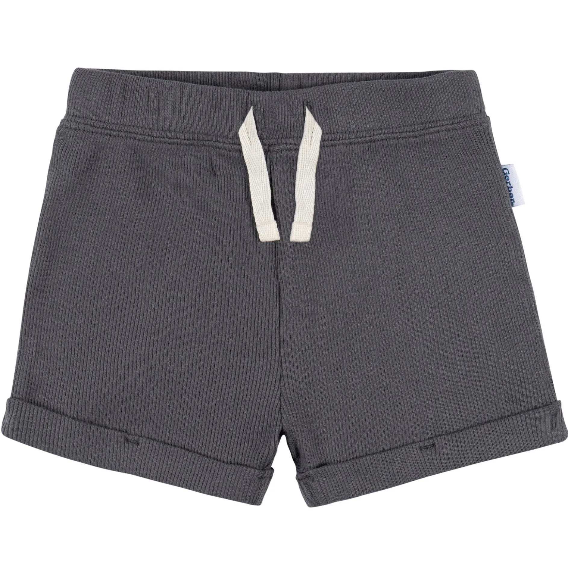 2-Piece Baby Boys Dark Grey Bodysuit and Shorts Set