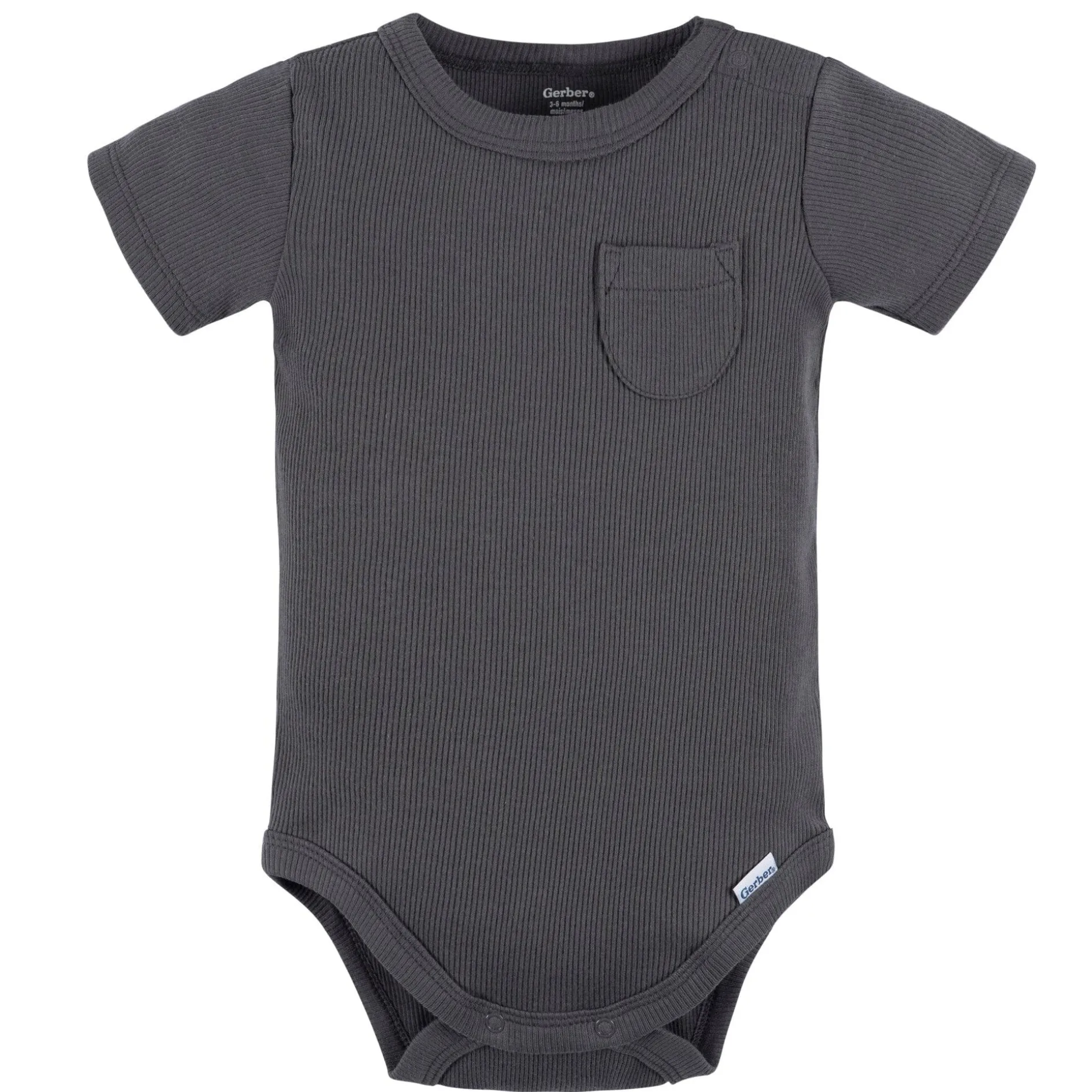 2-Piece Baby Boys Dark Grey Bodysuit and Shorts Set