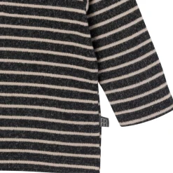 2-Piece Baby Boys Dark Grey Heather Stripe Hacci Hoodie and Jogger Pants Set