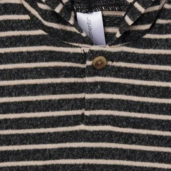2-Piece Baby Boys Dark Grey Heather Stripe Hacci Hoodie and Jogger Pants Set