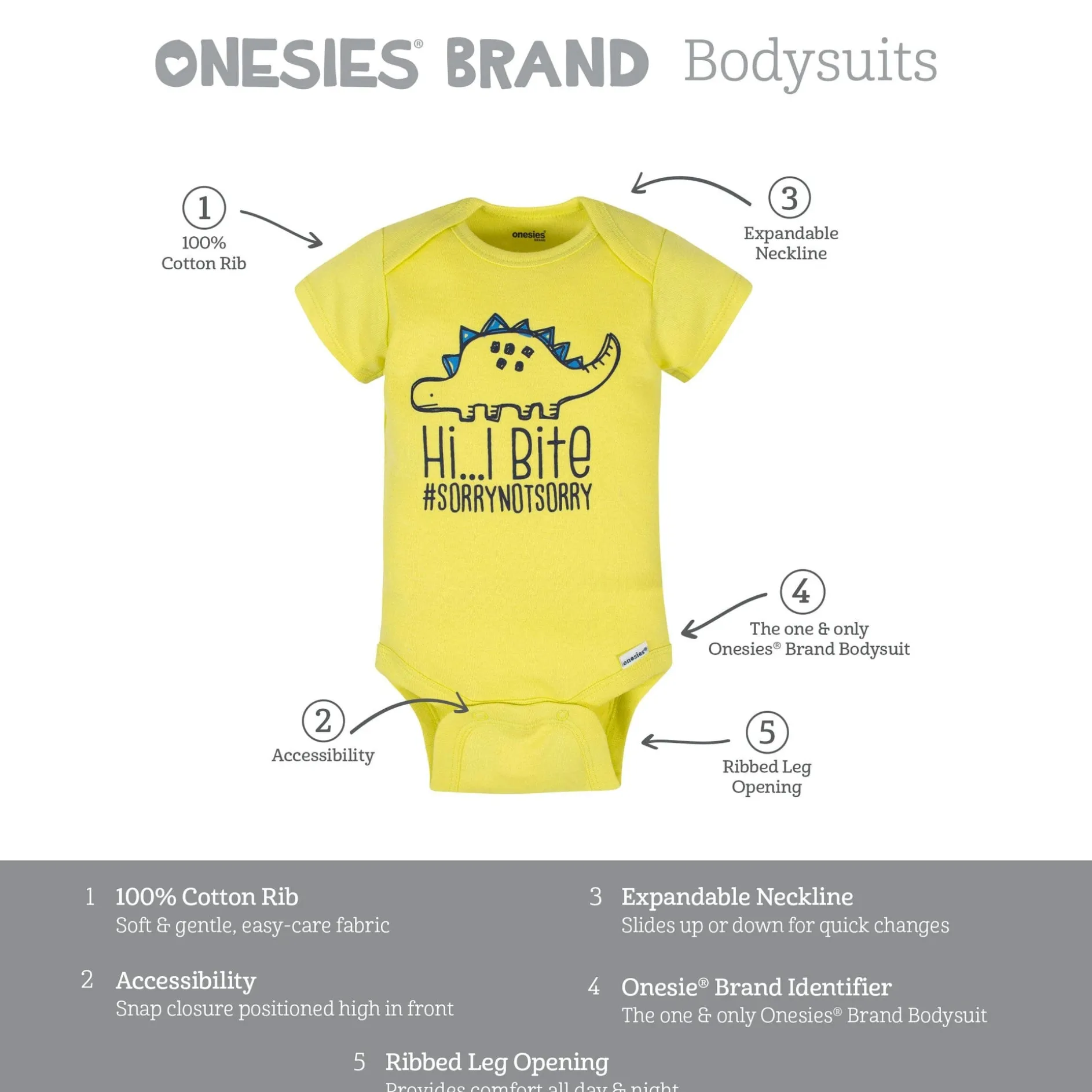 6-Piece Baby Boys Dino Onesies® Brand Bodysuits & Pants Set