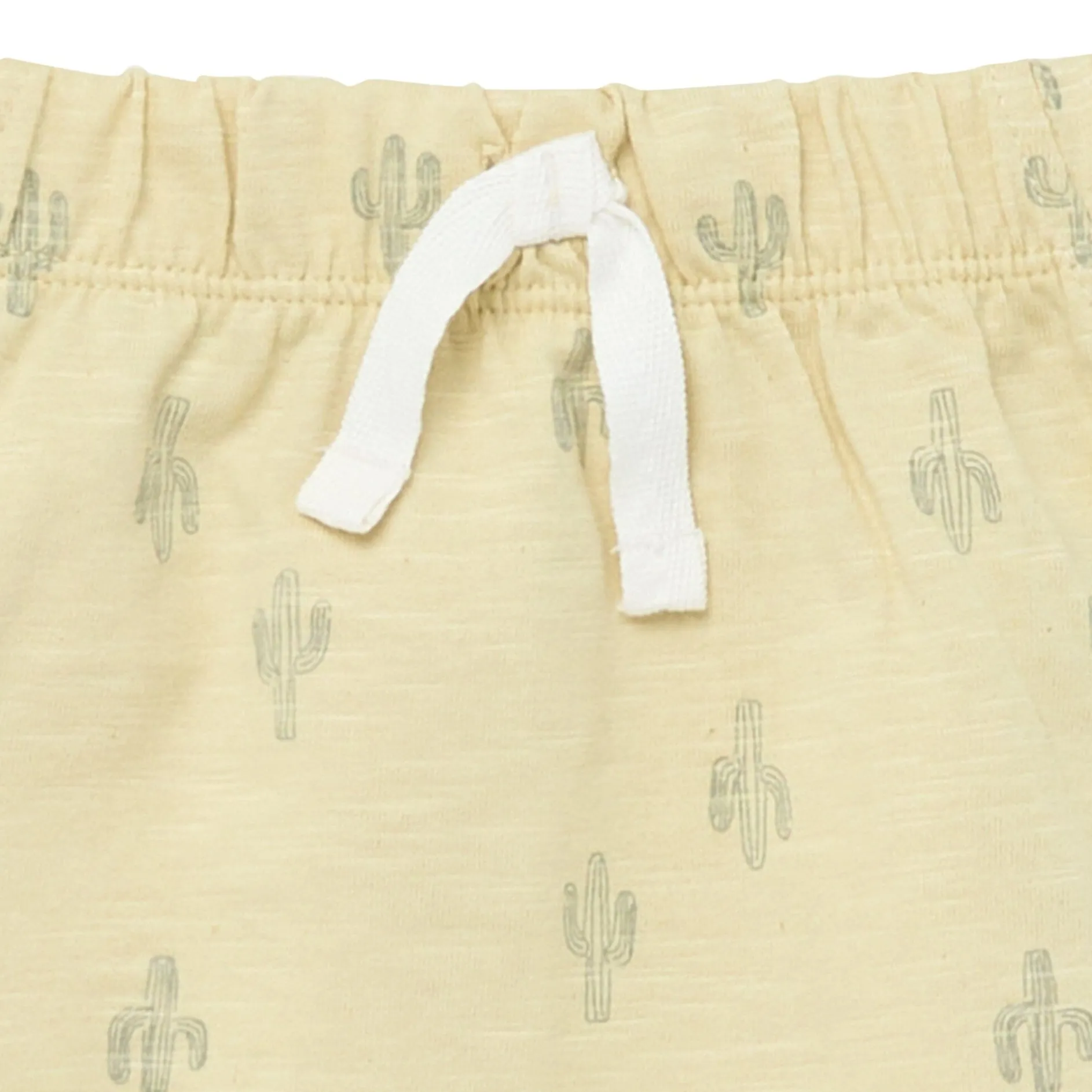 4-Piece Baby Boys Dusty Yellow Cactus Sleeveless Shirts and Shorts Set