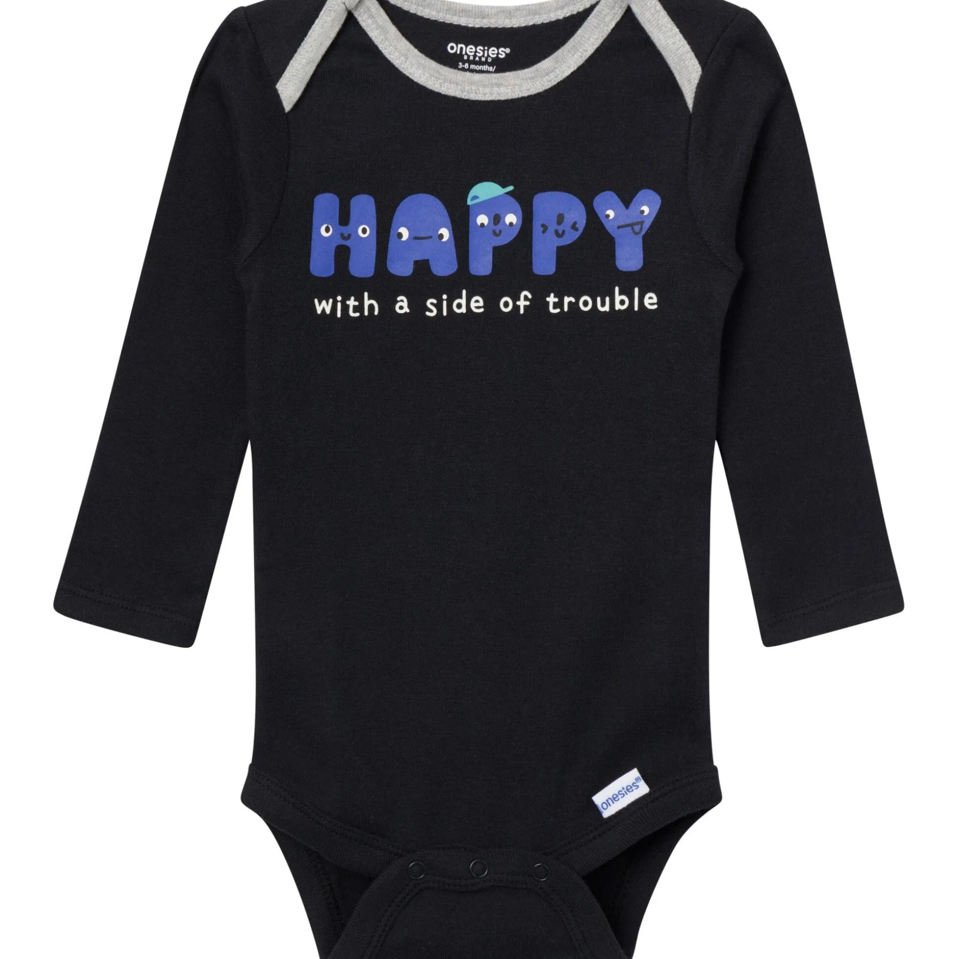 4-Piece Baby Boys Happy Letters Onesies® Bodysuits and Pants