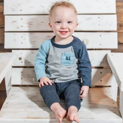 2-Piece Baby Boys Happy Top & Joggers Set