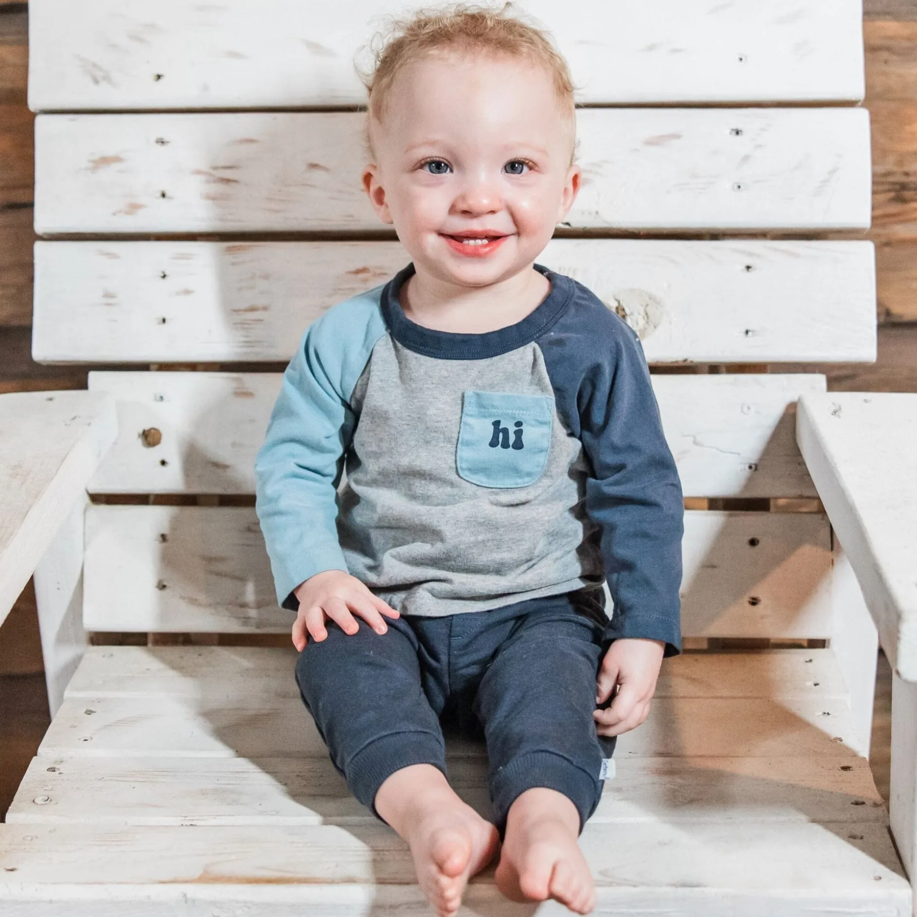 2-Piece Baby Boys Happy Top & Joggers Set