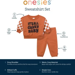 2-Piece Baby Boys It'S All Gravy Sweatshirt Set