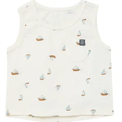 4-Piece Baby Boys Ivory Sailboats Sleeveless Shirts and Shorts Set