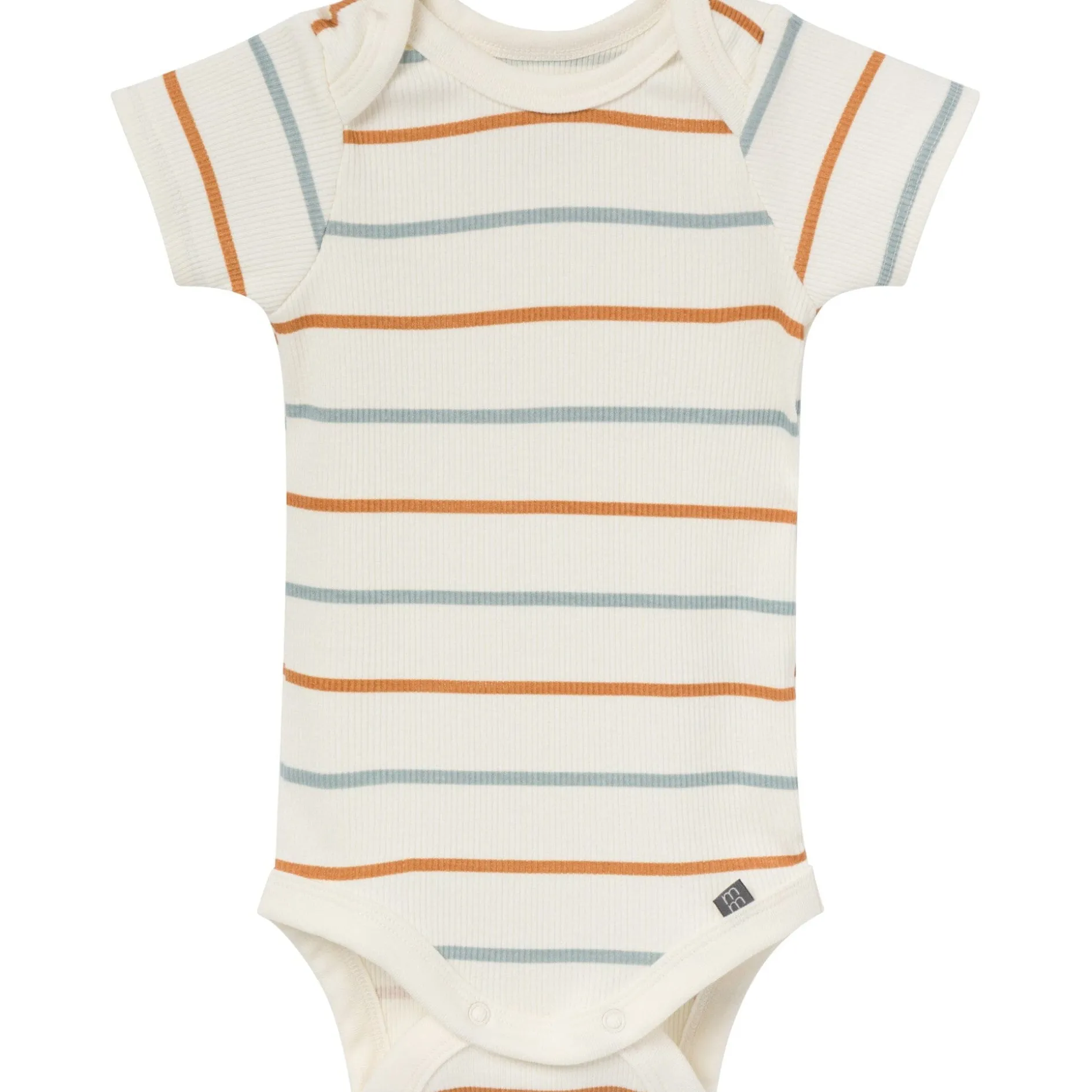 4-Piece Baby Boys Ivory Stripe Short Sleeve Bodysuits and Shorts Set
