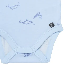 4-Piece Baby Boys Light Blue Whale Viscose Bodysuits and Pants Set