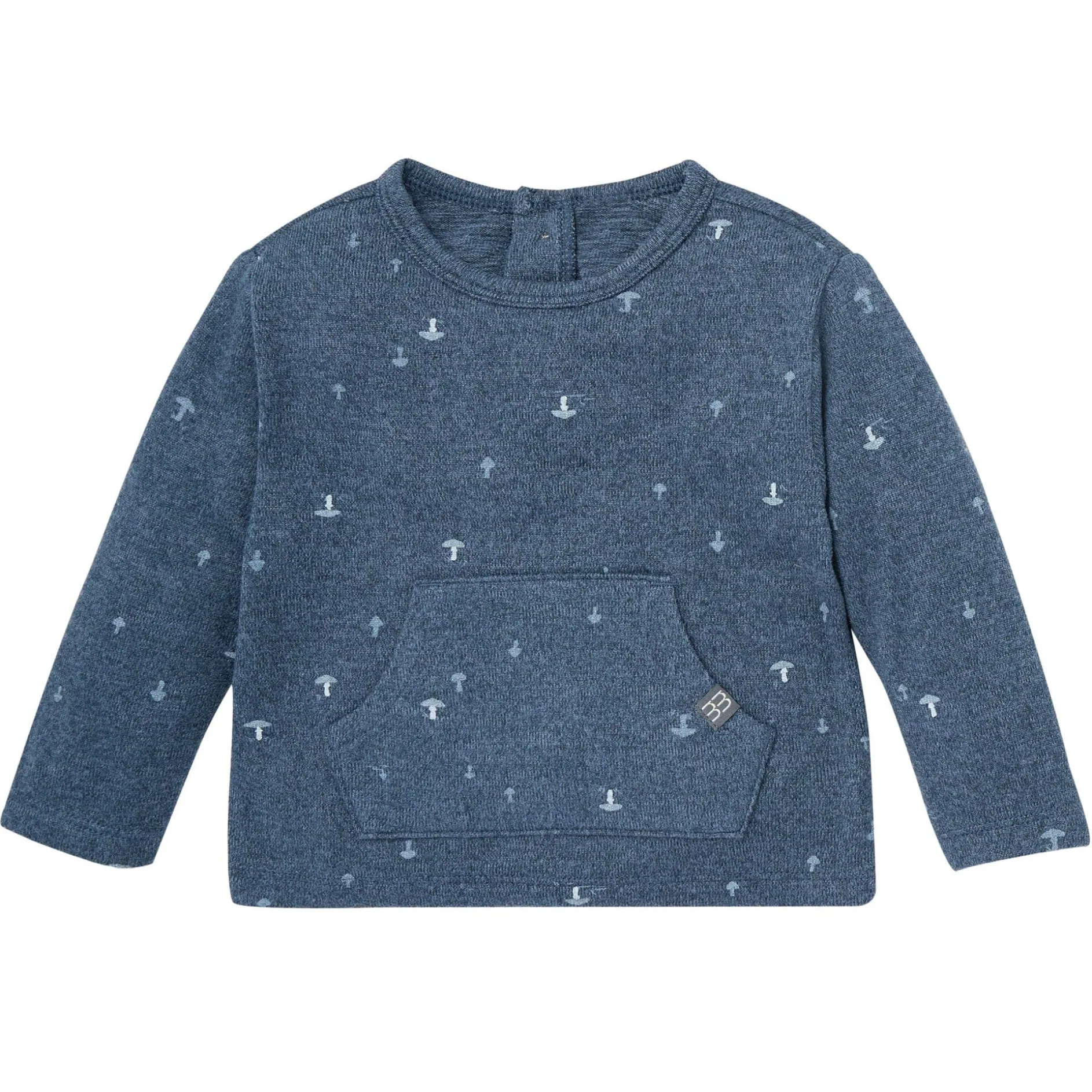 2-Piece Baby Boys Navy Mushroom Hacci Top and Pants Set