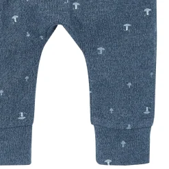 2-Piece Baby Boys Navy Mushroom Hacci Top and Pants Set