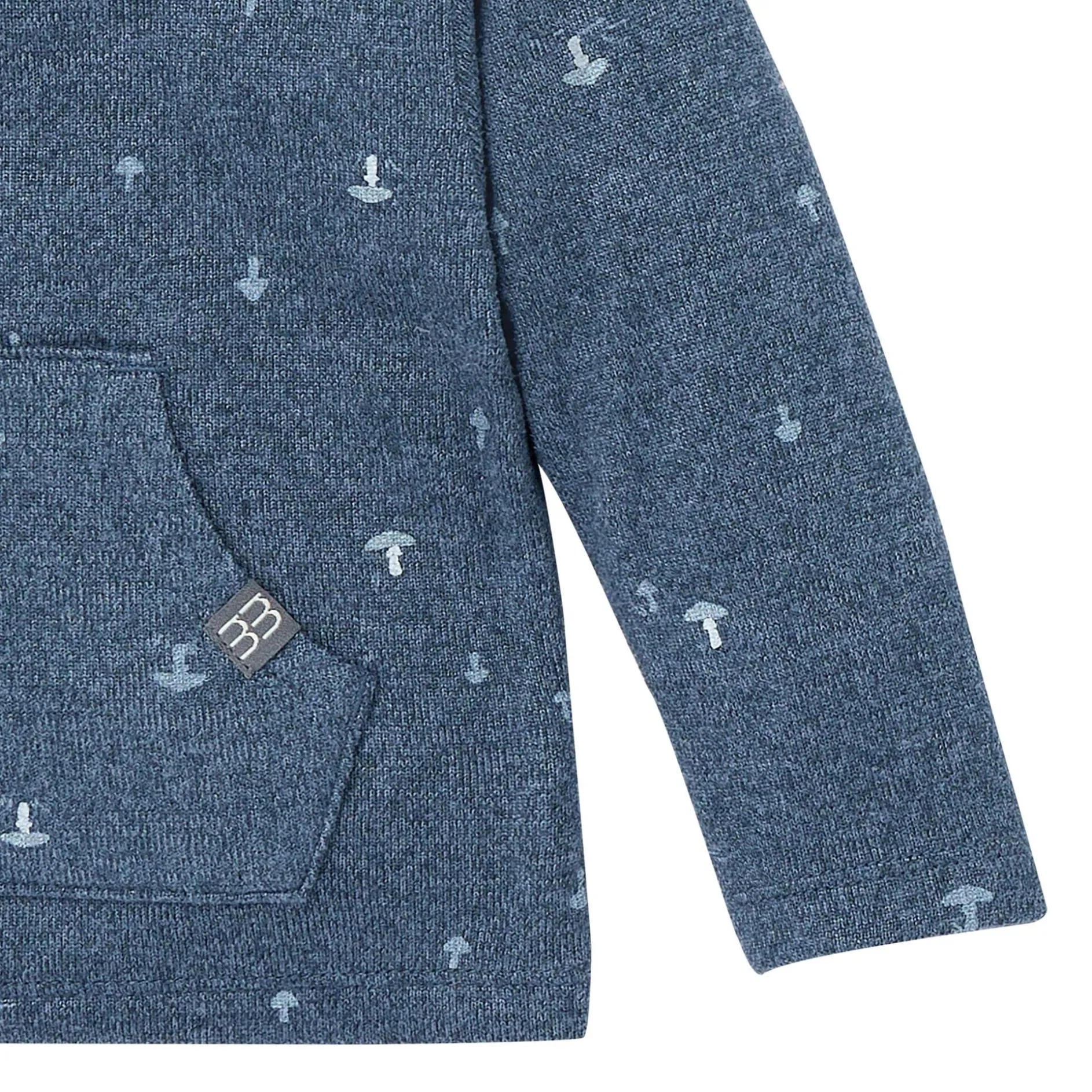 2-Piece Baby Boys Navy Mushroom Hacci Top and Pants Set