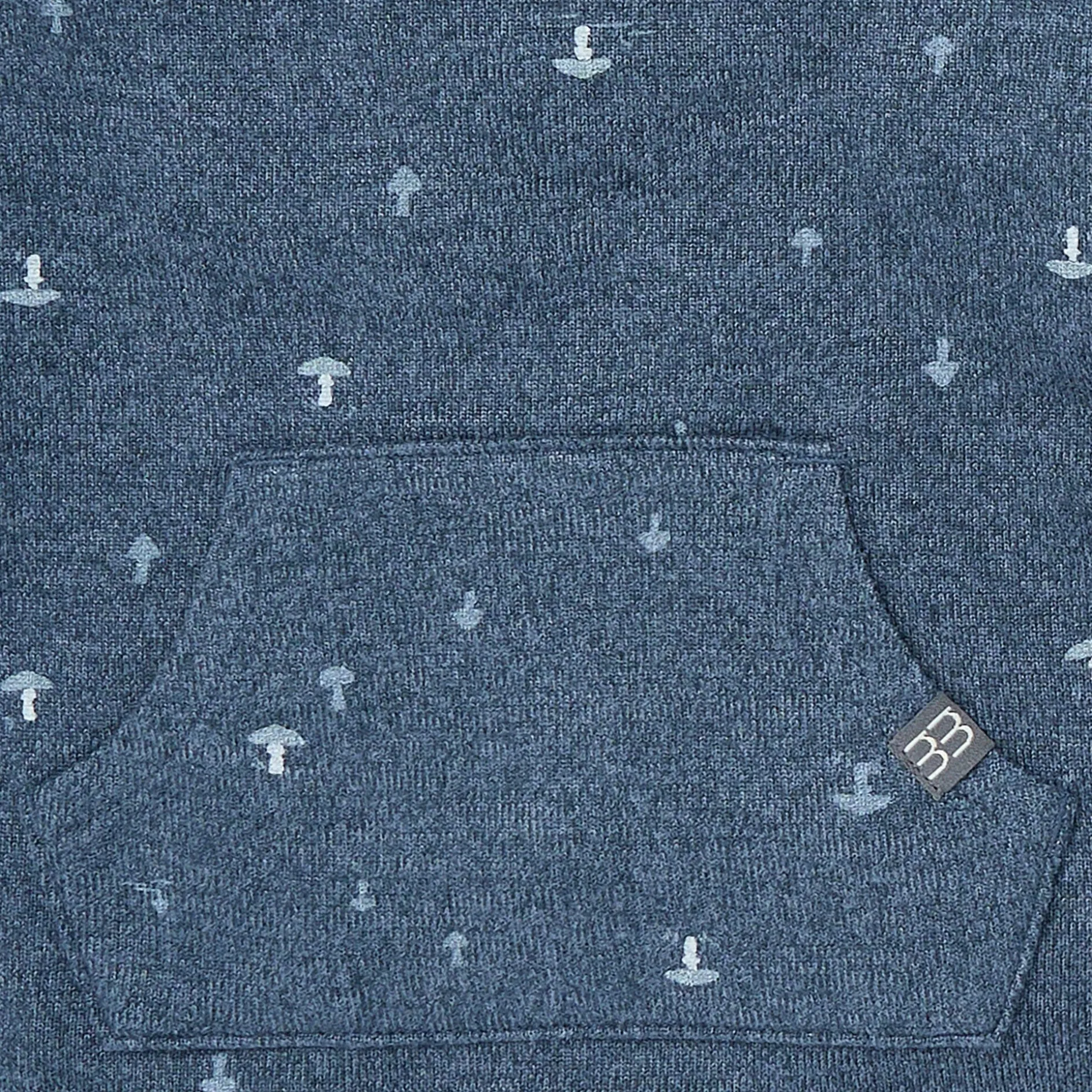 2-Piece Baby Boys Navy Mushroom Hacci Top and Pants Set