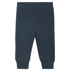 2-Piece Baby Boys Navy Waffle Hoodie and Pant Set