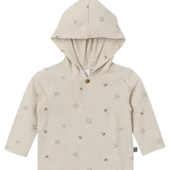 2-Piece Baby Boys Oatmeal Heather Hooded Brushed Hacci Set