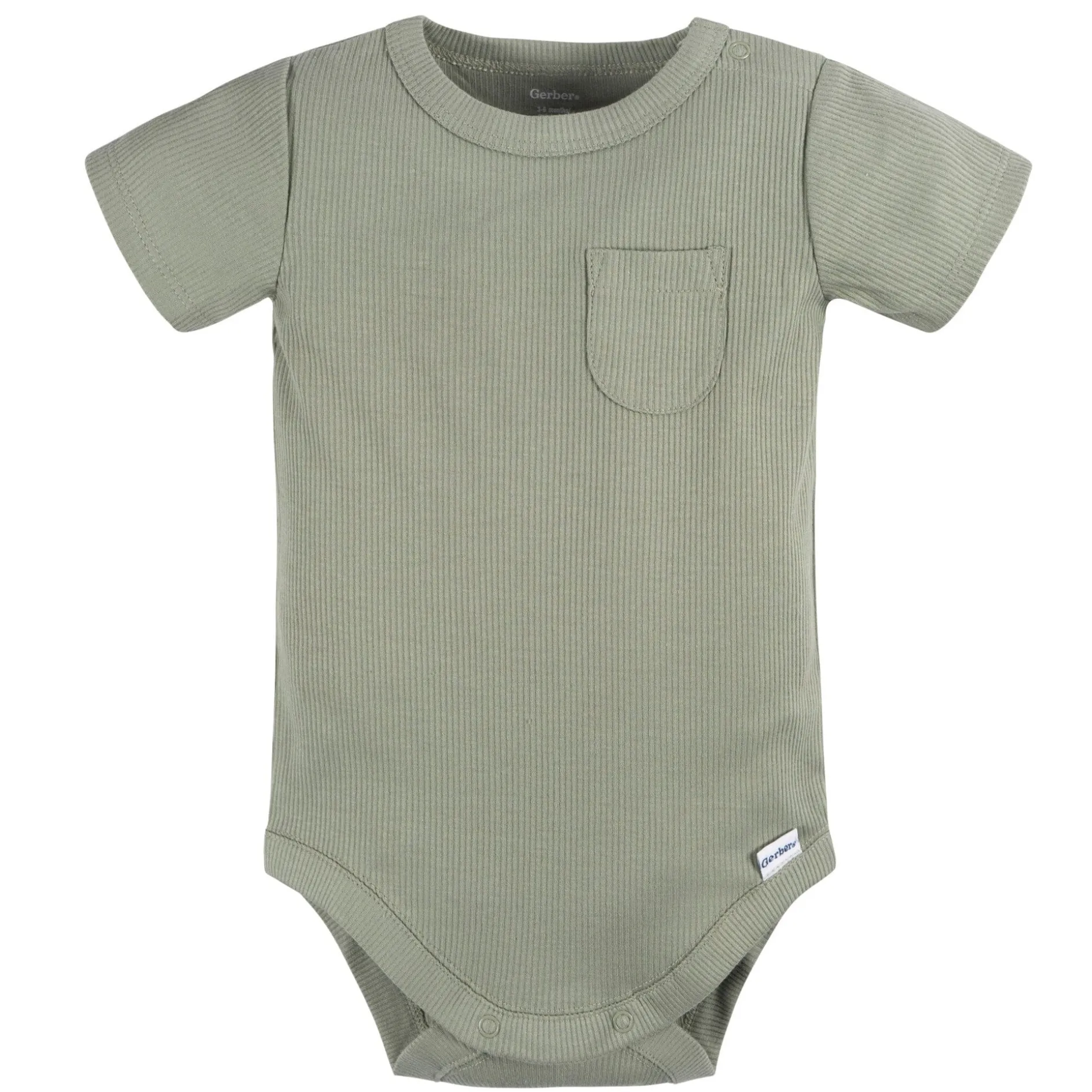 2-Piece Baby Boys Olive Bodysuit and Shorts Set