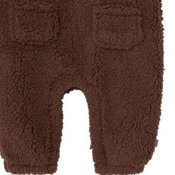 2-Piece Baby Boys Rich Brown Microplush Overalls